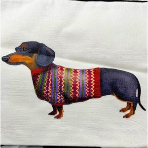 Dachshund Tote And Cosmetic Bag 11”x11”